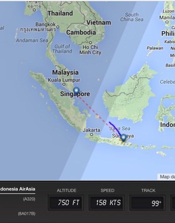 QZ8501 missing AirAsia flight